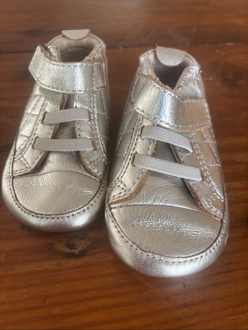 Old Soles Metallic Silver Baby Walker Shoes